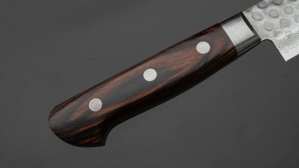 Hitohira HG Tsuchime Damascus Sujihiki 240mm Imitation Mahogany Handle - Tetogi