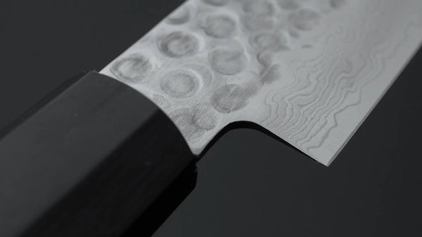 Hitohira HG Tsuchime Damascus Sujihiki 240mm Walnut Handle - Tetogi