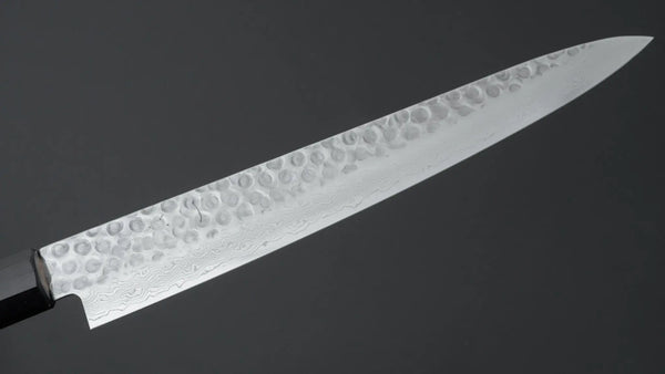 Hitohira HG Tsuchime Damascus Sujihiki 240mm Walnut Handle - Tetogi