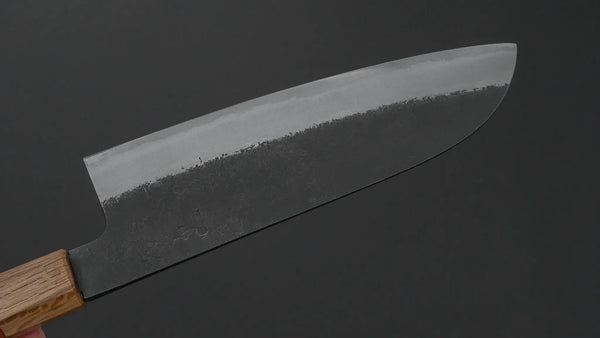 Hitohira Hinode Nashiji White 2 Stainless Clad Santoku 180mm Wood Handle - Tetogi