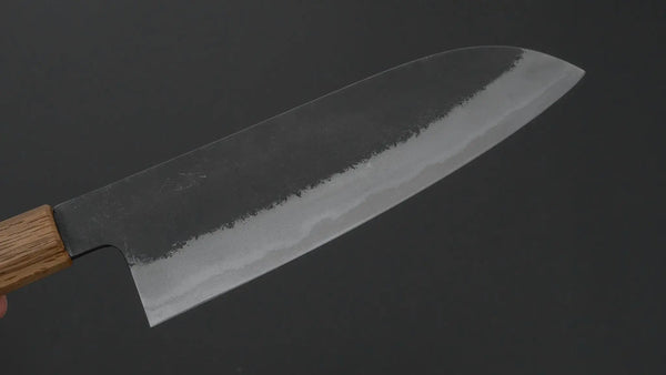 Hitohira Hinode Nashiji White 2 Stainless Clad Santoku 180mm Wood Handle - Tetogi