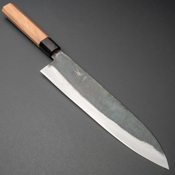 Hitohira Hizen Kurouchi Blue 1 Gyuto 240mm Walnut Handle - Tetogi
