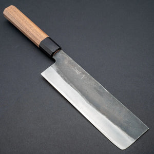 Hitohira Hizen Kurouchi Blue 1 Nakiri 165mm Walnut Handle - Tetogi