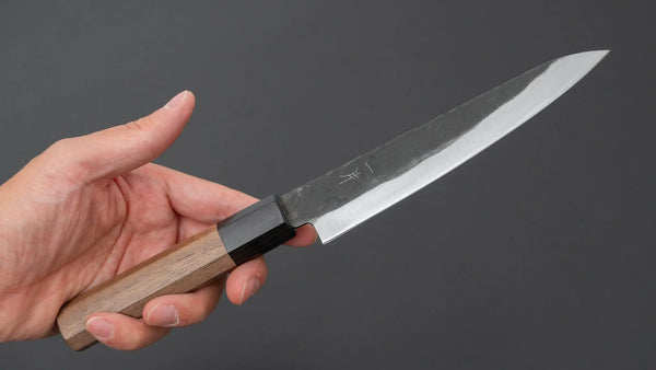 Hitohira Hizen Kurouchi Blue 1 Petty 150mm Walnut Handle - Tetogi