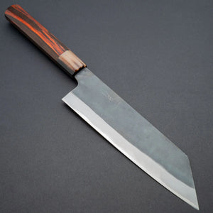 Hitohira Hizen Kurouchi Blue 1 Stainless Clad Bunka 190mm Rosewood Handle - Tetogi