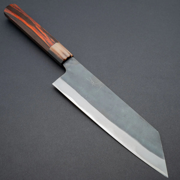 Hitohira Hizen Kurouchi Blue 1 Stainless Clad Bunka 190mm Rosewood Handle - Tetogi