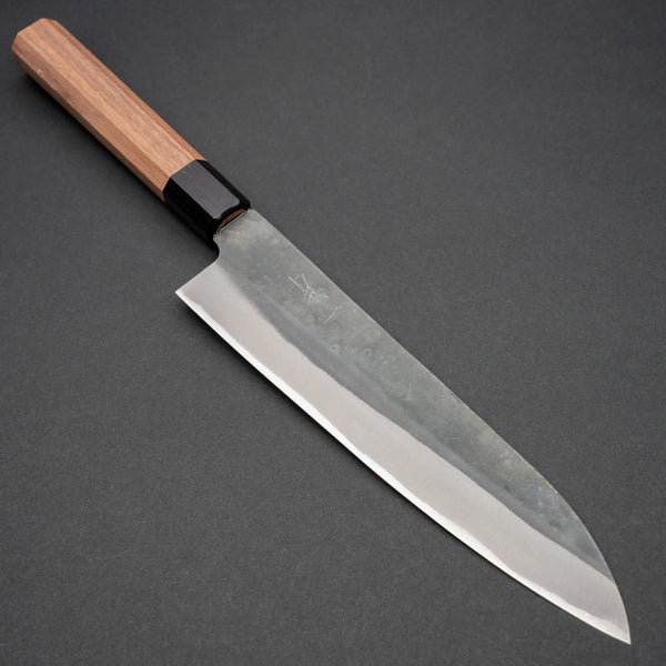 Hitohira Hizen Kurouchi Blue 1 Stainless Clad Gyuto 210mm Walnut Wood Handle - Tetogi