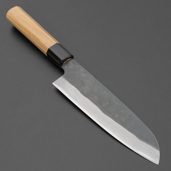 Hitohira Hizen Kurouchi Blue 1 Stainless Clad Santoku 165mm Ho Wood Handle - Tetogi