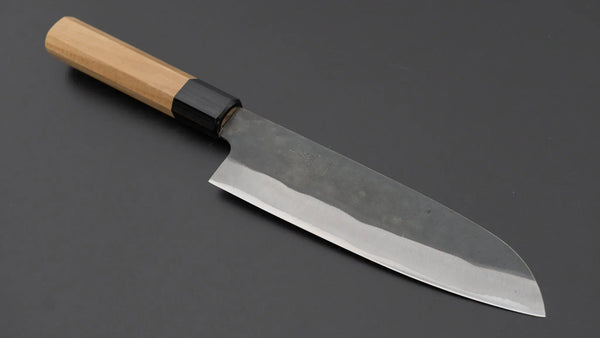 Hitohira Hizen Kurouchi Blue 1 Stainless Clad Santoku 165mm Ho Wood Handle - Tetogi