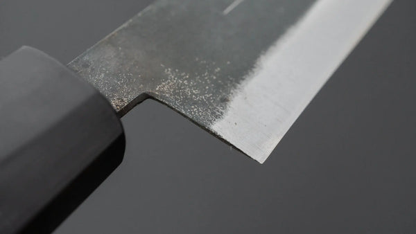 Hitohira Hizen Kurouchi Blue 1 Sujihiki 240mm Walnut Handle - Tetogi