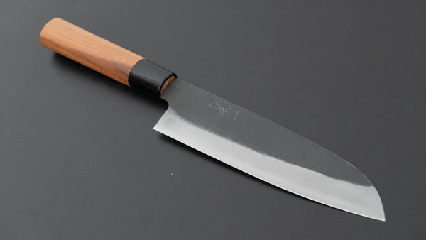 Hitohira Hizen Kurouchi White 2 Santoku 165mm Walnut Handle - Tetogi