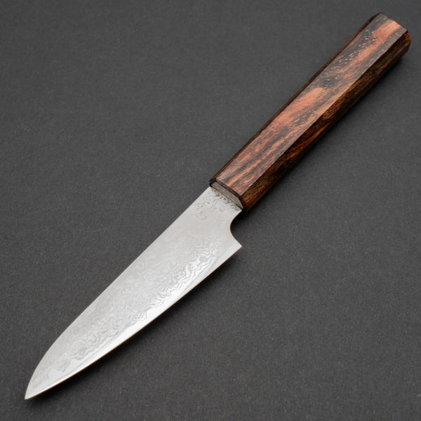 Hitohira Imojiya TH Damascus Paring 105mm Ebony Handle - Tetogi