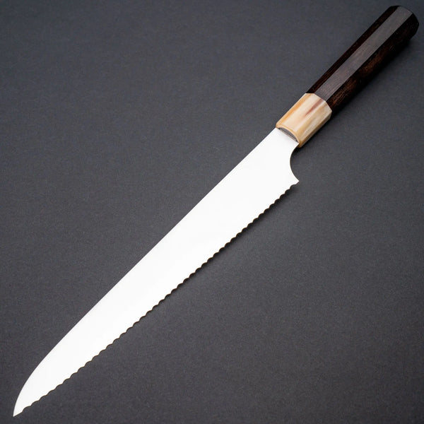 Hitohira Imojiya TH Stainless Bread Knife 240mm Ebony Handle - Tetogi