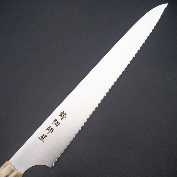 Hitohira Imojiya TH Stainless Bread Knife 240mm Ebony Handle - Tetogi