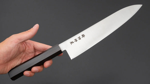 Hitohira Imojiya TH Stainless Gyuto 210mm Ebony Handle (Wa) - Tetogi