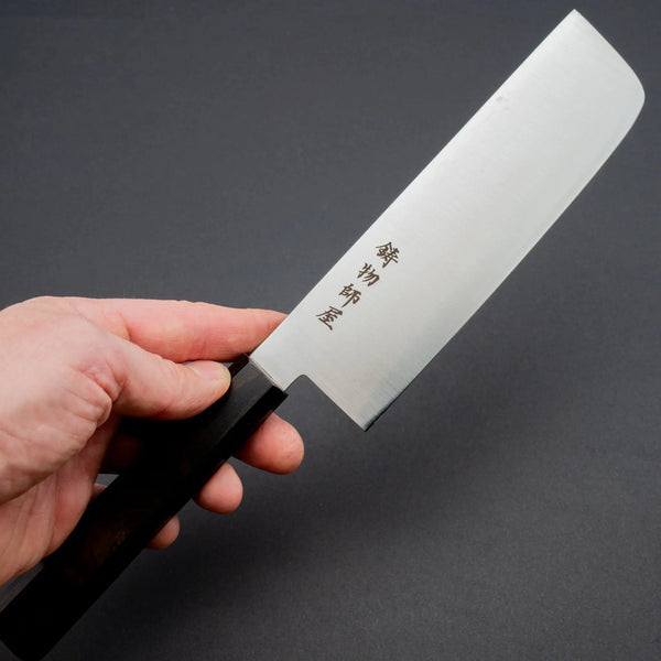 Hitohira Imojiya TH Stainless Nakiri 160mm Ebony Handle (Wa) - Tetogi