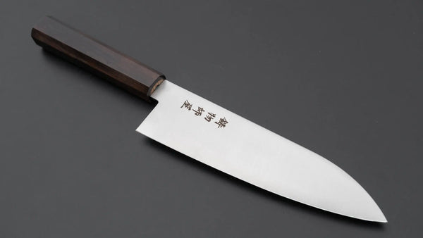 Hitohira Imojiya TH Stainless Santoku 180mm Ebony Handle (Wa) - Tetogi