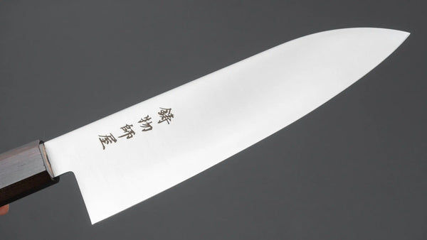 Hitohira Imojiya TH Stainless Santoku 180mm Ebony Handle (Wa) - Tetogi