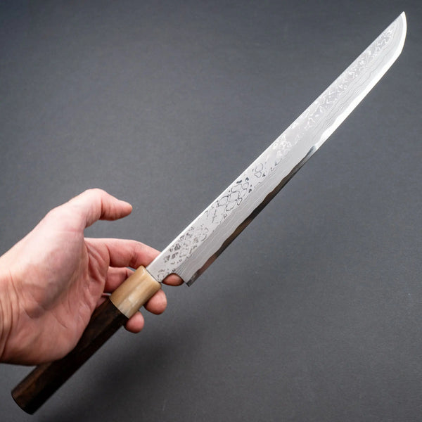 Hitohira Kikuchiyo Mosuke Kikko Blue #1 Yanagi Sakimaru 300mm Ziricote Handle (Saya) (Discounted) Product vendor