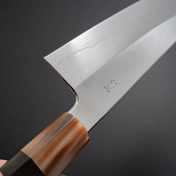 Hitohira Kikuchiyo Ren Silver #3 Gyuto 240mm Ebony Handle - Tetogi