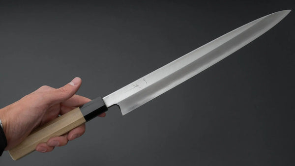 Hitohira Kikuchiyo Rikichi Silver #3 Yanagiba 300mm Ho Wood Handle (Saya) - Tetogi