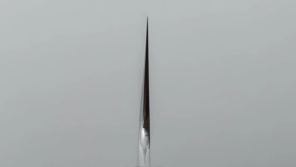 Hitohira Kikuchiyo Rou Silver #3 Mirror Polished Santoku Ebony Handle - Tetogi
