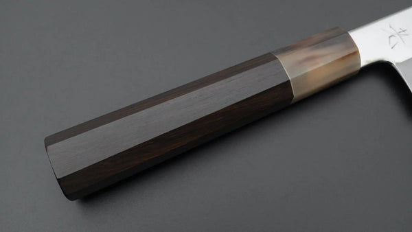 Hitohira Kikuchiyo Rou Silver #3 Mirror Polished Santoku Ebony Handle - Tetogi