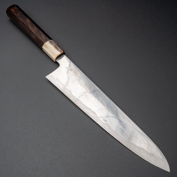 Hitohira Kikuchiyo Rou VG10 Hyokyo Damascus Gyuto 240mm Ebony Handle - Tetogi