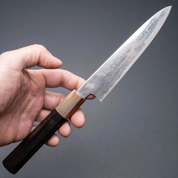 Hitohira Kikuchiyo Rou VG10 Hyokyo Damascus Petty 150mm Ebony Handle - Tetogi