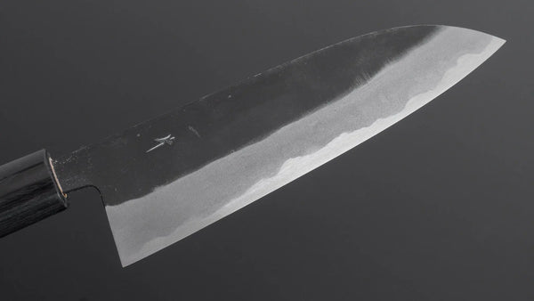 Hitohira MS Kurouchi Blue 2 Santoku 165mm Wood Handle - Tetogi