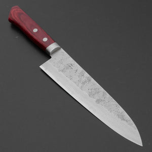 Hitohira NM V10 Nashiji Damascus Gyuto 180mm Wine Pakka Handle - Tetogi