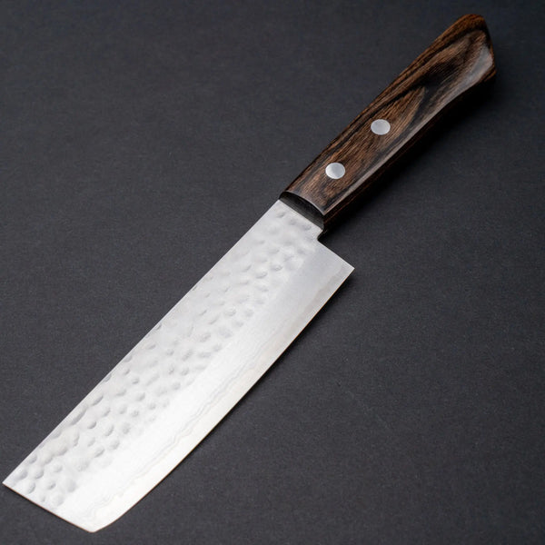 Hitohira NM V10 Tsuchime Damascus Nakiri 130mm Brown Pakka Handle (No Bolster) Product vendor