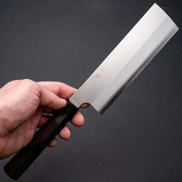 Hitohira Silver #3 Nashiji Nakiri 165mm Ebony Handle Product vendor