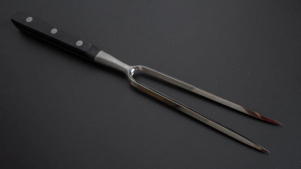 Hitohira Straight Carving Fork Black Pakka Handle - Tetogi