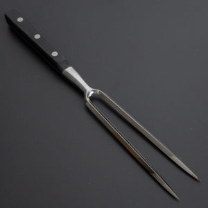Hitohira Straight Carving Fork Black Pakka Handle - Tetogi