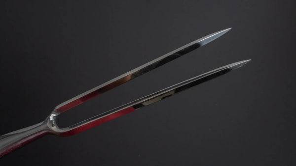 Hitohira Straight Carving Fork Black Pakka Handle - Tetogi