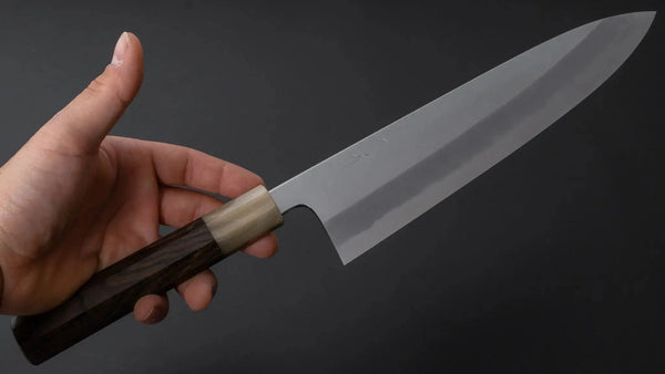 Hitohira Tanaka Kyuzo Blue 1 Migaki Gyuto 240mm Ziricote Handle (Extra Height) - Tetogi
