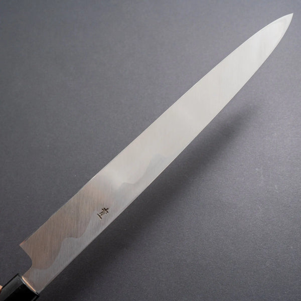 Hitohira Tanaka Manzo Blue #1 Yanagiba 300mm Ho Wood Handle (D - Shape/ Saya) - Tetogi