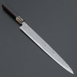Hitohira Tanaka Mosuke Blue #1 Damascus Yanagiba 300mm Ebony Handle (Saya) - Tetogi