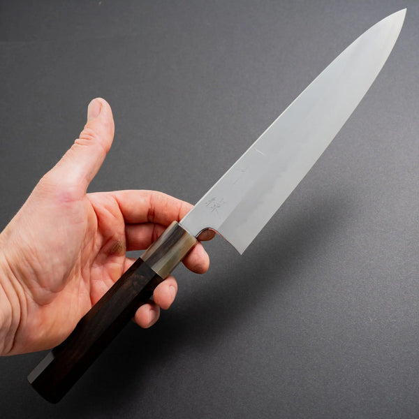 Hitohira Tanaka Ren White #2 Gyuto 210mm Ebony Handle - Tetogi