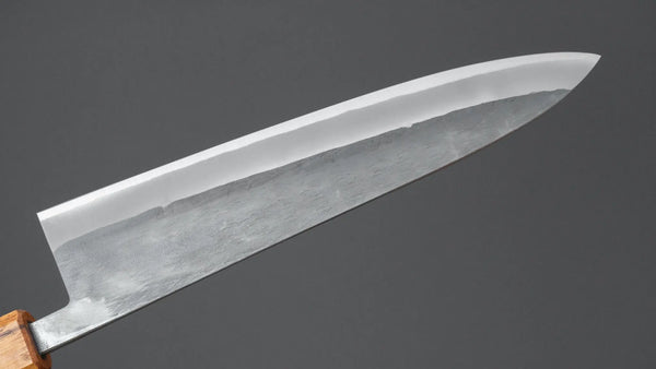 Hitohira TD Blue 2 Stainless Clad Kurouchi Gyuto 210mm Oak Handle - Tetogi