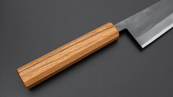 Hitohira TD Blue 2 Stainless Clad Kurouchi Gyuto 210mm Oak Handle - Tetogi
