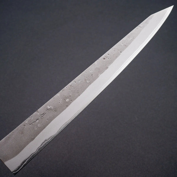 Hitohira TD Blue 2 Stainless Clad Nashiji Sujihiki 240mm Walnut Handle - Tetogi