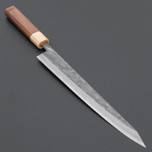 Hitohira TD Blue 2 Stainless Clad Nashiji Sujihiki 270mm Walnut Handle - Tetogi