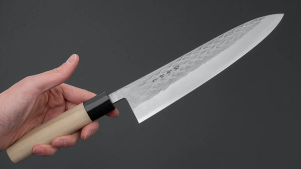 Hitohira TD SLD Tsuchime Gyuto 210mm Ho Wood Handle - Tetogi