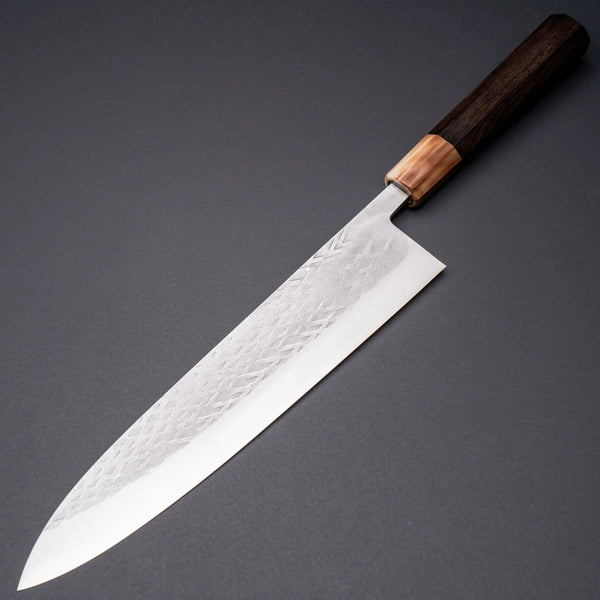 Hitohira TD SLD Tsuchime Gyuto 240mm Ebony Handle - Tetogi