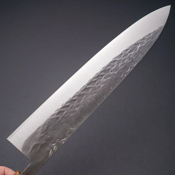 Hitohira TD SLD Tsuchime Gyuto 240mm Ebony Handle - Tetogi