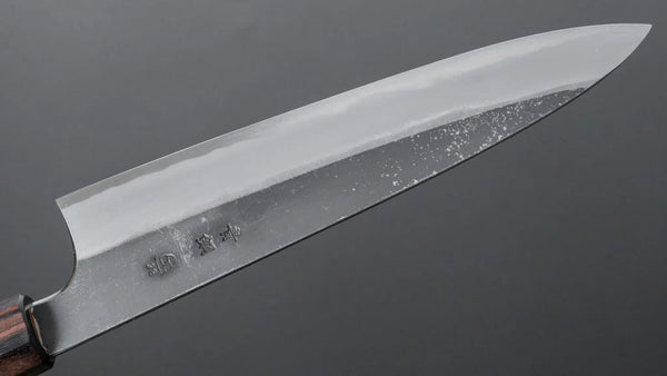 Hitohira Togashi Blue #2 Kurouchi Gyuto 210mm Cherry Wood Handle (Ebony End) - Tetogi