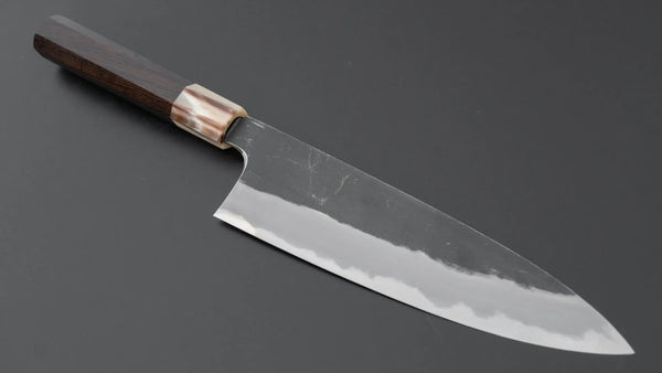 Hitohira Togashi Blue #2 Kurouchi Gyuto 210mm Ebony Handle - Tetogi