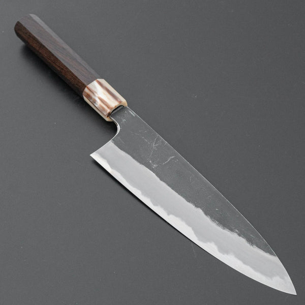 Hitohira Togashi Blue #2 Kurouchi Gyuto 210mm Ebony Handle - Tetogi